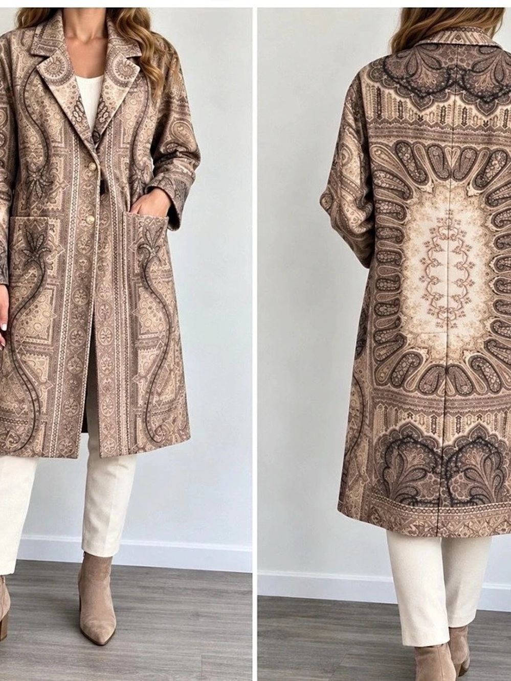 Etro Paisley Wool Silk Coat Size 50 NWT